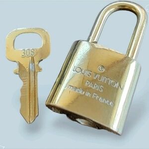 Louis Vuitton Paris Brass Padlock and Key Set 3 Series #308 Bag Made In Italy